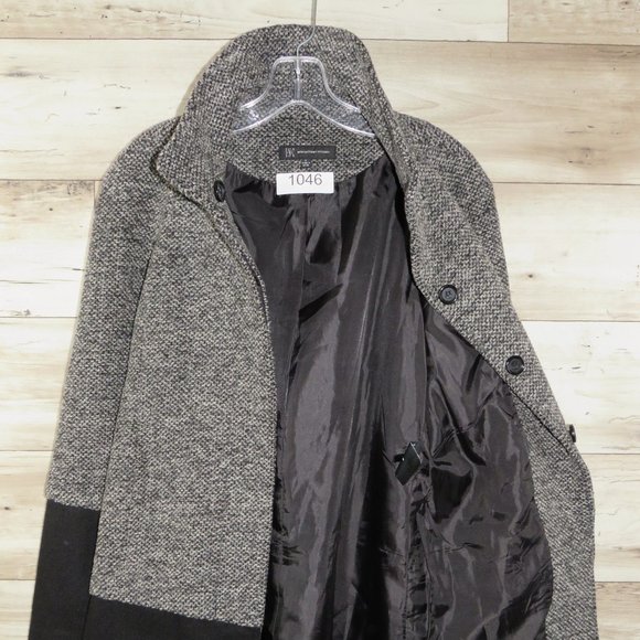 I-N-C* Women's Long Sleeve High Collar Hidden Button Down Trench Coat~Size Small - Picture 2 of 12